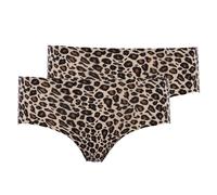 Chantelle Damen Shorty-Slip 2er Pack - SoftStretch, nahtlos, unsichtbar, Einheitsgröße 36-44, Muster Schwarz/Nude One Size