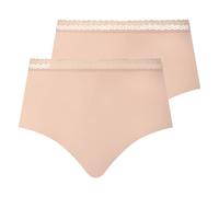 Chantelle Damen Taillen-Slip 2er Pack - Cozy Chic, unsichtbar, atmungsaktiv Nude L