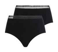 Chantelle Damen Taillen-Slip 2er Pack - Cozy Chic, unsichtbar, atmungsaktiv Schwarz M