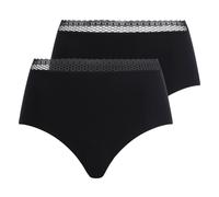 Chantelle Damen Taillen-Slip 2er Pack - Cozy Chic, unsichtbar, atmungsaktiv Schwarz / S S Schwarz