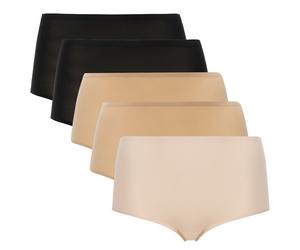 Chantelle Damen Taillen-Slip 5er Pack - SoftStretch, nahtlos, Baumwolle, Einheitsgröße Schwarz/Nude/Creme 36-44