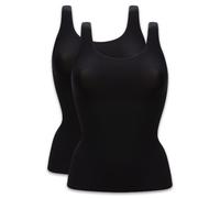 Chantelle Damen Top 2er Pack - Unterhemd, SoftStretch, nahtlos, Einheitsgröße 34-44 Schwarz One Size