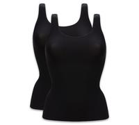 Chantelle Damen Top 2er Pack - Unterhemd, SoftStretch, nahtlos, Einheitsgröße 34-44 Schwarz / One Size One size Schwarz