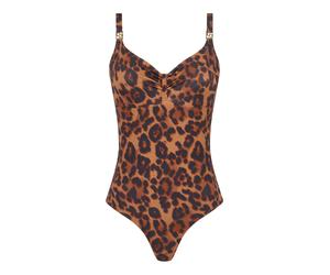 Chantelle Lingerie - Sauvage Bedeckender Bügel-Badeanzug white leopard - Gr. - 80 D