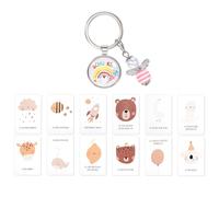 Chanumetal Einschulung Geschenk glücksbringer Schlüsselanhänger mit Mutmacher Kinder, Schulkind 2025 Mädchen/Junge Schultüte Füllung, Schutzengel Anhänger mit Affirmationskarten Kinder (Pink)