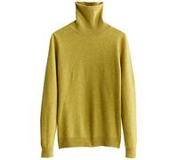 Chanyarn Damen 100% Merinowolle Pullover Herbst Winter Warmer weicher Strickpullover Langarm Rollkragenpullover (Hellgelb,S)