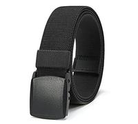 CHAOREN Elastischer Gürtel Herren, 38mm Stretch Arbeitsgürtel Stoff mit Kunststoffschnalle, Vom Flughafen Zugelassene Gurtel ohne Metall für Arbeit und Outdoor