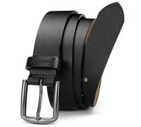 CHAOREN Ledergürtel Herren, Herren Gürtel Leder Schwarz 35mm für Jeans | Solide Zinklegier Schnalle, Hochwertiger Leder, Lässiger Jeansgürtel, Geschenkbox, Klassischer Hosengürtel, Freizeit Alltag