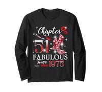 Chapter 51 Fabulous Since 1975 51st Birthday Women Girls Langarmshirt
