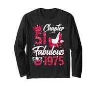 Chapter 51 Fabulous Since 1975 51st Birthday Women Girls Langarmshirt