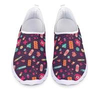 chaqlin Slip-On Mesh Trainer für Damen Krankenschwester Sneaker Flats Sport Gym Walking Jogging Schuhe Lightweight 38 EU