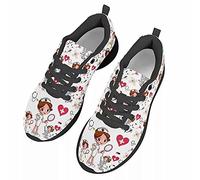 chaqlin Weiß Nurse Turnschuhe für Damen Herren, Casual Mesh Laufschuhe für Jogging im Fitnessstudio, Leichte Sport Walking Schuhe, Größe 38 EU