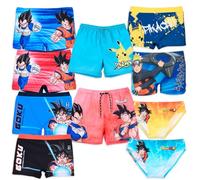 Characters Cartoons Manga Videogame Anime - Kinder Jungen - Badehose Slip Parigamba Boxer Meer Pool - Frühling Sommer - Offizielles Lizenzprodukt, Dragon Ball Boxer 18037 Blau, 10 Jahre