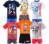 Characters Cartoons Spiderman Marvel Avengers - Kinder-Set, 2 Stück T-Shirt und Hose - Frühling Sommer, 1212 Spiderman Weiß, 8 Jahre