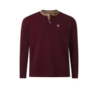 Charles Colby Comfort Fit Longsleeve dunkelrot, Einfarbig