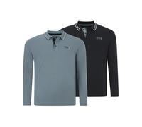 Langarm-Poloshirt CHARLES COLBY "Doppelpack EARL GILIELL" Gr. 5XL, blau (petrol dunkelblau) Herren Shirts (31402833-5XL) petrol dunkelblau