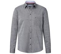 Charles Colby Herren Jacquardhemd Earl George dunkelgrau, 4XL (XXXXL) - 49/50