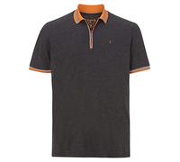 Poloshirt CHARLES COLBY "Poloshirt EARL PAT", Herren, Gr. 4XL, grau (dunkelgrau melange), Obermaterial: 60% Baumwolle CO. 40% Polyester COOLMAX PES(Coolmax)., Shirts (10025331-4XL) dunkelgrau melange