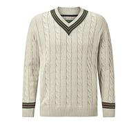 Charles Colby Herren Pullover Duke Ronald Gestricktes Casual Oberteil beige, 2XL (XXL) - 60/62