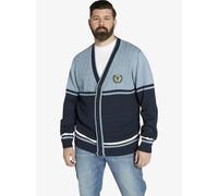 Charles Colby Comfort Fit Strickjacke blau, Gestreift
