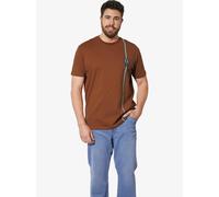 Charles Colby Comfort Fit T-Shirt Rundhals dunkelorange, Print