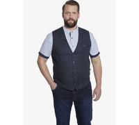 Funktionsweste CHARLES COLBY "Weste DUKE NIVEN", Herren, Gr. 72, blau (dunkelblau kariert), klassisch, comfort fit normal, Westen, im modischen Glencheck-Muster (95840300-72) dunkelblau kariert