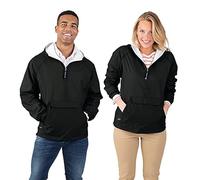 Charles River Apparel Unisex-Erwachsene Wind & Water-Resistant Pullover Rain Jacket (Reg/EXT Sizes) Windbreaker Jacke, Schwarz, L