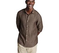 Charles Tyrwhitt Pure Linen Shirt - Mocha - Extra Slim fit Leichtes Leinenhemd in Popeline-Bindung Freizeit