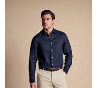 Charles Tyrwhitt Pure Linen Shirt - Navy - Extra Slim fit | M Leichtes Leinenhemd in Popeline-Bindung Leinenhemden