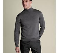 Charles Tyrwhitt Pure Merino Roll Neck Jumper - Grey - L Cooler Rollkragenpullover aus Merinowolle Rollkragenpullover