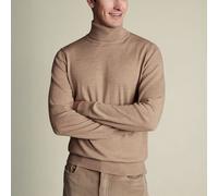 Charles Tyrwhitt Pure Merino Roll Neck Jumper - Oatmeal - L Cooler Rollkragenpullover aus Merinowolle Rollkragenpullover