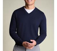 Charles Tyrwhitt Pure Merino V-Neck Jumper - Navy - L Ein Pullover, der sowohl für Meetings als auch für einen Feierabenddrink geeignet ist Leichte Pullover