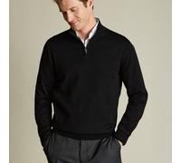 Charles Tyrwhitt Pure Merino Zip Neck Jumper - XL Pullover aus Merinowolle für fast jeden Anlass Leichte Pullover