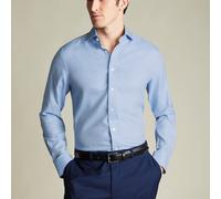 Charles Tyrwhitt Spread Collar Non-Iron Herringbone Shirt - Sky Blue - Slim fit | 43 | 89 (standard) Bügelfreies, formelles Hemd mit offenem Kragen Formell