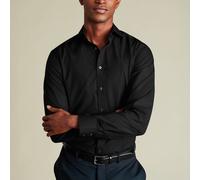 Charles Tyrwhitt Spread Collar Non-Iron Poplin Shirt - Black - Slim fit | 39 | 91 (standard) Hochwertiges bügelfreies Hemd aus Popeline Formell