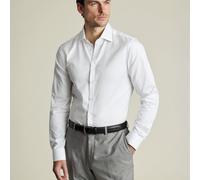 Charles Tyrwhitt White Luxury Stripe Shirt - White - Slim fit | 43 | 91 (standard) Hemd mit feinen Streifen aus ägyptischer Baumwolle Formell