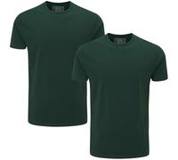 Charles Wilson Herren 2er Packung Elastan-T-Shirts mit Rundhalsausschnitt (XL, Dark Green (0524))