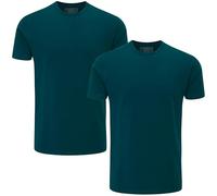 Charles Wilson Herren 2er Packung Elastan-T-Shirts mit Rundhalsausschnitt (XL, Deep Teal (0524))