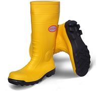 Charlie Barato® Unisex - Erwachsene PVC-Sicherheitsstiefel S5-100% wasserdicht, rutschfest, Stahlkappe, Stahlzwischensohle - Gummistiefel Gelb (46 EU)