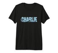 Charlie Sea Waves - Personalisierter Name Ocean Beach Art Premium T-Shirt