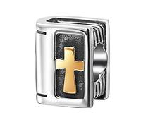 Charm-Anhänger aus 925 Sterlingsilber, Motiv Heilige Bibel, christlicher Charm, religiöser Charm, Buch-Charm für Pandora-Charm-Armbänder a