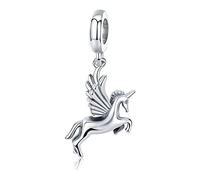 Charm-Anhänger aus 925er-Sterlingsilber, Motiv: laufendes Pferd, Tier-Charm für Pandora-Charm-Armband (B)