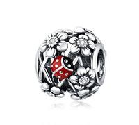 Charm-Anhänger aus 925er-Sterlingsilber, Muschel-Charm, Fledermaus-Charm, Katzen-Charm, Pfauen-Charm, Tier-Charm, Ozean-Charm, für Pandora-, Sterling-Silber