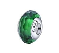 Charm-Anhänger aus Muranoglas, Muranoglas, Geburtsstein, für Pandora-Charm-Armband, one size, Sterling-Silber, Zirkon