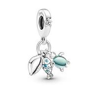PANDORA Moments Tropischer Seestern & Muschel Clip-Charm aus Sterling-Silber mit Cubic Zirkonia, Kompatibel Moments Armbänder, 791678C01
