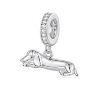 Charm-Anhänger mit Pferdemotiv, 925er-Sterlingsilber, Einhorn-Perle, Hund, Katze, Fuchs, Tier-Anhänger, Geburtstag, Familie, passend für Pandora-Charm-Armband
