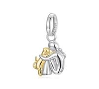 Charm-Anhänger mit Pferdemotiv, 925er-Sterlingsilber, Einhorn-Perle, Hund, Katze, Fuchs, Tier-Anhänger, Geburtstag, Familie, passend für Pandora-Charm-Armband, one size, Sterling-Silber, Zirkon