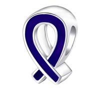 Charm-Anhänger mit violetter Emaille, 925er-Sterlingsilber, Brustkrebs-Bewusstseins-Charm, für Pandora-Charm-Armband (lila)
