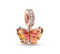 Charm-Anhänger Schmetterling, Moments, roségold, Glas