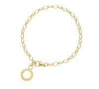 Charm-Armband "mit Schriftzug zum Einhängen von Charms, Silber 925" Gr. 19, gold, GIORGIO MARTELLO MILANO, Armbänder, Damen, 19cm, Silber 925 (Sterlingsilber), Charm-Armband (44554530-19) gold